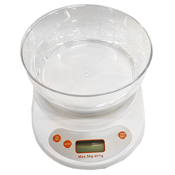 Svari virtuves digitālie ar trauku 5kg balti