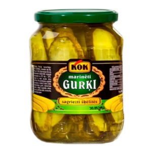 Gurķi marinēti Kok sagr.šķēlītēs 680g360g