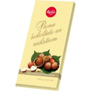 Šokolāde Piena ar riekstiem Laima 100g