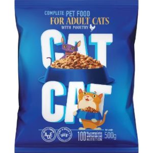 Barība kaķiem Cat Cat sausā ar mājputnu gaļu 500g