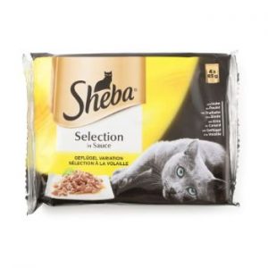 Barība kaķiem Sheba mājputnu gaļas izlase 340g