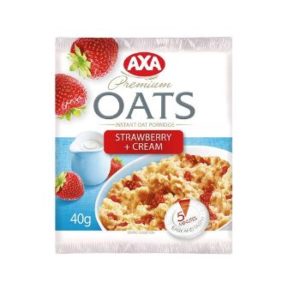 Pārslu auzu putra ar krējumu un zemenēm Axa 40g