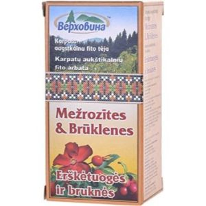 Tēja zāļu Verhovina Mežroz.& brūkl.20x2g