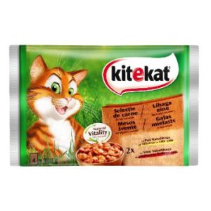 Barība kaķiem Kitekat gaļas izlase  4paka 400g