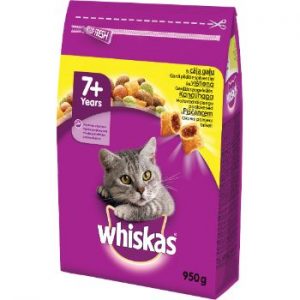 Barība kaķiem Whiskas Senior ar cāļa gaļu 950g