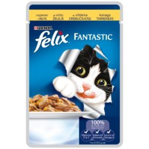 Barība kaķiem Felix konservs gaļas gabaliņi vista 100g