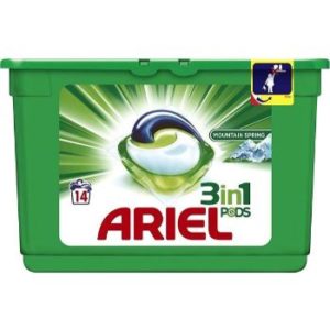 Veļas mazgāšanas kapsulas Ariel Mountain Spring 14gb