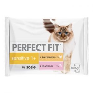 Barība kaķiem Perfect Fit 4-paka maigs gaļas maisījums 340g