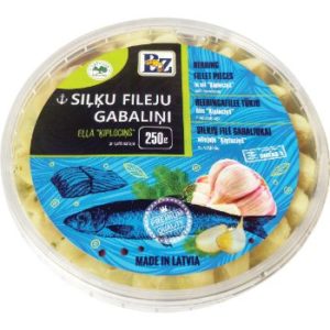 Siļķu filejas gab. eļļā ķiplociņš 250g/150g