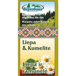 Tēja zāļu Verhovina Liepa & kumel. 20x1.5g