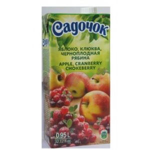 Morss Sadočok dzērveņu-ābolu 0.95l