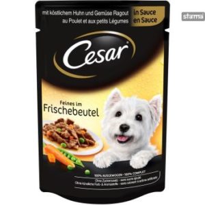 Barība suņiem Cesar vistas sautējums ar dārzeņiem 100g