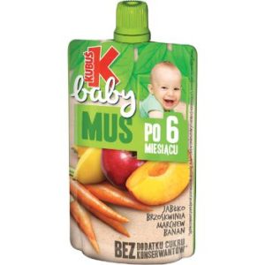 Biezenis Kubuš Baby ābolu-persiku-burkānu-banānu no 6 mēn.90