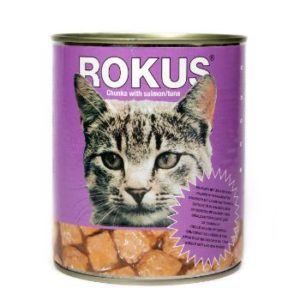 Barība kaķiem Rokus konservēta ar lasi 410g