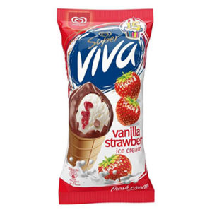 Saldējums Super Viva zemeņu 180ml/100g