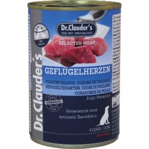 Barība suņiem ar mājputnu sirdīm konservs 400g