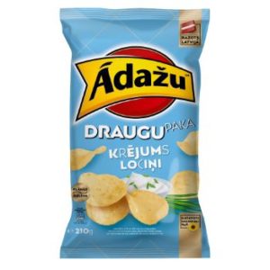 Čipsi Ādažu draugu paka ar krējumu un lociņiem 210g