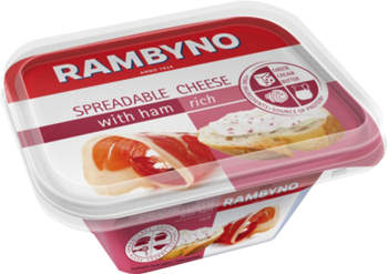 Kausētais siers Rambyno ar šķiņķi 175g