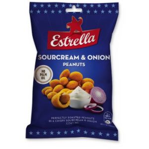 Zemesrieksti ar lauku krējuma un sīpolu garšu Estrella 140g