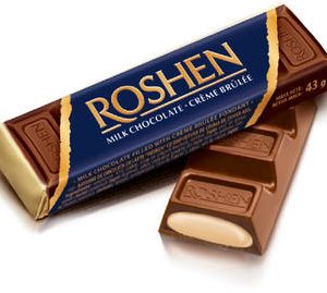 Batoniņš šok. piena ar krēma brulē pild. Roshen 43g