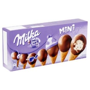 Saldējums Milka mini konuss 8x25ml/140g