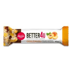Batoniņš graudaugu Better 4U ar aprikozēm Laima 40g