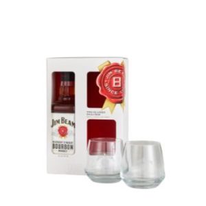 Viskijs Jim Beam White 40% 0.7 + sleeve glāze