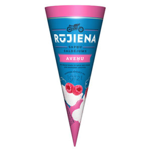Saldējums Rūjienas aveņu konuss 110ml/65g