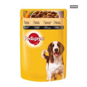 Barība suņiem Pedigree ar vistas gaļu un dārzeņiem 100g