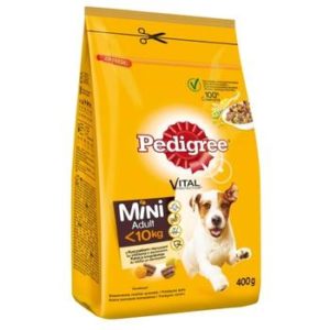 Barība maziem suņiem Pedigree ar vistas gaļu un dārz. 400g