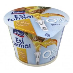 Jogurts beztauku ar ananāsiem un mango 200g