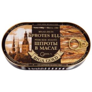 Šprotes eļļā Rīgas Zelts 190g ar atslēgu