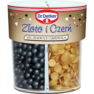 Zelta un melnā bumbiņu rotājumu komplekts Dr.Oetker 83 g