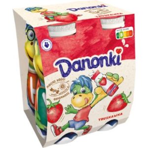 Dzeramais jogurts Danonki ar zemeņu garšu 4x100g