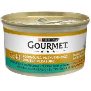 Barība kaķiem Gourmet Gold trusis aknas 85g