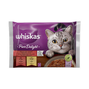 Barība kaķiem Whiskas klasiskā gaļas izlase 4-paka 4x85g