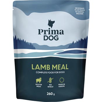 Konservs PrimaDog jēra gaļa maltīte 260 g