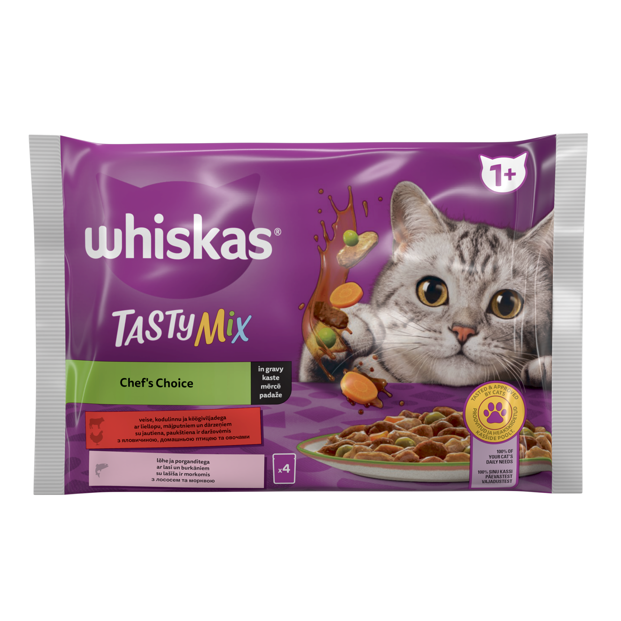 Barība kaķiem Whiskas Tasty Mix 1+lasi