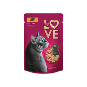 Barība kaķiem My Love ar aknu gaļu mērcē 85g